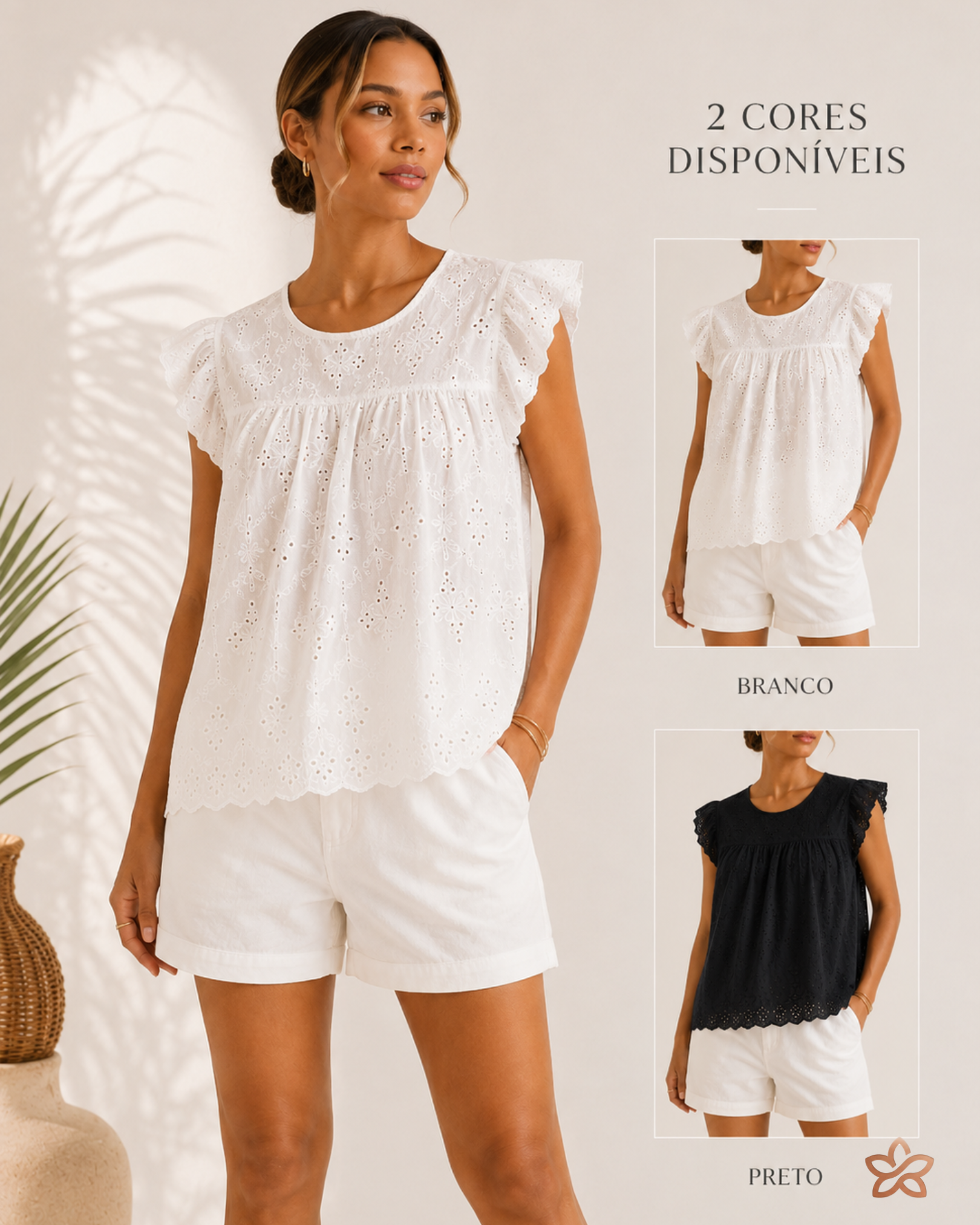 Blusa Broderie Élise